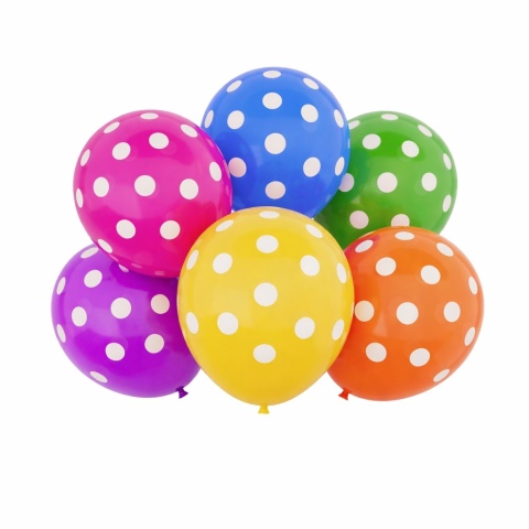 BALONY LATEKSOWE KOLOROWE W KROPKI 30cm 6szt. BALONY KOLOROWE