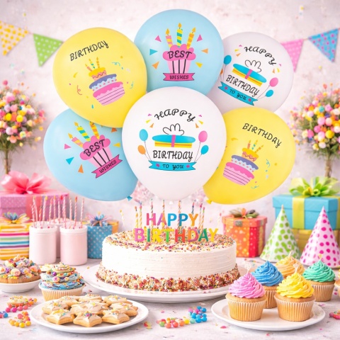 BALONY LATEKSOWE URODZINOWE 30cm 6szt. BALONY NA URODZINY