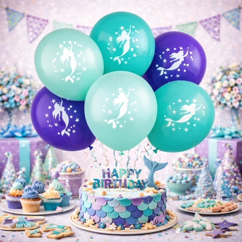 BALONY LATEKSOWE SYRENKI 30cm 6szt. BALONY Z SYRENKAMI