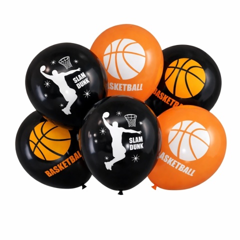 BALONY LATEKSOWE KOSZYKÓWKA 30cm 6szt. BALONY Z KOSZYKÓWKĄ