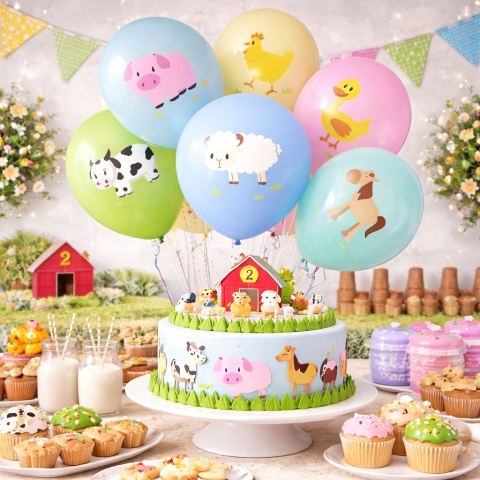 BALONY LATEKSOWE ZWIERZĘTA FARMA 30cm 6szt. BALONY ZE ZWIERZĘTAMI