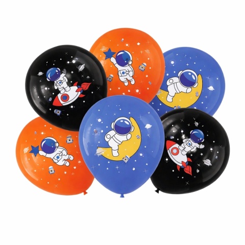 BALONY LATEKSOWE KOSMICZNE 30cm 6szt. BALONY KOSMOS ASTRONAUTA
