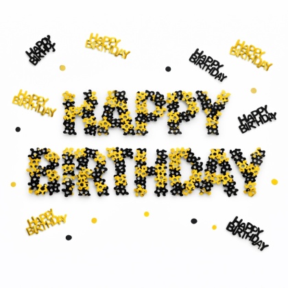 KONFETTI FOLIOWE HAPPY BIRTHDAY 15g KONFETTI NA STÓŁ DO BALONÓW