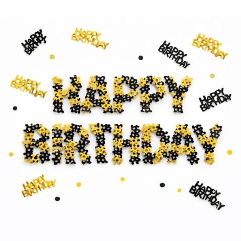 KONFETTI FOLIOWE HAPPY BIRTHDAY 15g KONFETTI NA STÓŁ DO BALONÓW