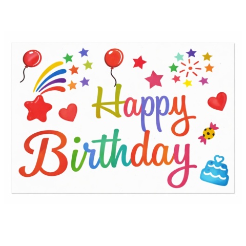 NAKLEJKI NA BALON BOBO KOLOROWE HAPPY BIRTHDAY NAKLEJKA NA BALON