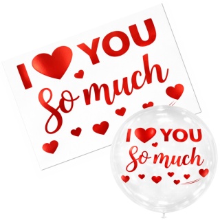 NAKLEJKI NA BALON BOBO I LOVE YOU SO MUCH NAKLEJKA NA BALON