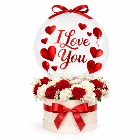 NAKLEJKI NA BALON BOBO I LOVE YOU NAKLEJKA NA BALON