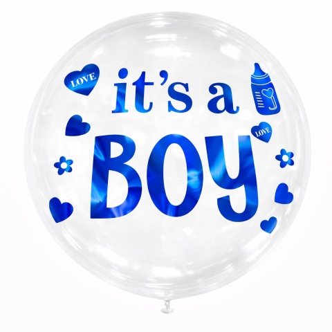 NAKLEJKI NA BALON BOBO IT'S A BOY NAKLEJKA NA BALON BABY SHOWER