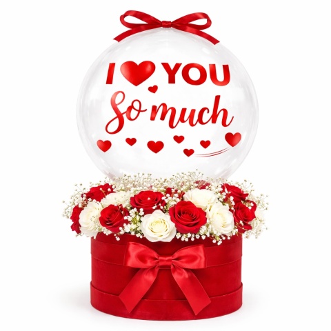 NAKLEJKI NA BALON BOBO I LOVE YOU SO MUCH NAKLEJKA NA BALON