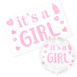 NAKLEJKI NA BALON BOBO IT'S A GIRL NAKLEJKA NA BALON BABY SHOWER