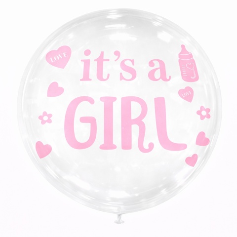 NAKLEJKI NA BALON BOBO IT'S A GIRL NAKLEJKA NA BALON BABY SHOWER