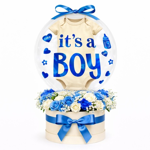 NAKLEJKI NA BALON BOBO IT'S A BOY NAKLEJKA NA BALON BABY SHOWER