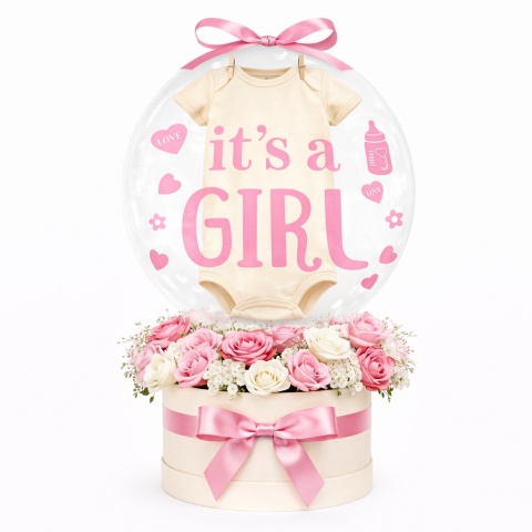 NAKLEJKI NA BALON BOBO IT'S A GIRL NAKLEJKA NA BALON BABY SHOWER
