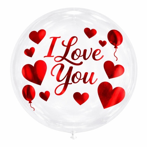 NAKLEJKI NA BALON BOBO I LOVE YOU NAKLEJKA NA BALON