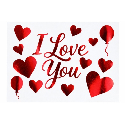 NAKLEJKI NA BALON BOBO I LOVE YOU NAKLEJKA NA BALON