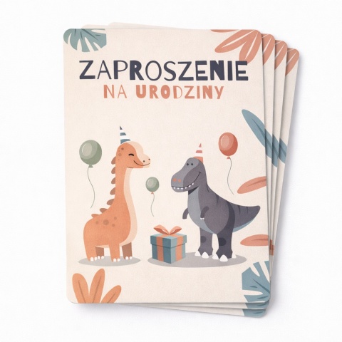 ZAPROSZENIA NA URODZINY DINOZAURY 5szt. ZAPROSZENIA DLA DZIECI
