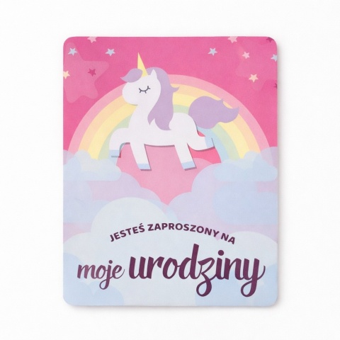 ZAPROSZENIA NA URODZINY JEDNOROŻEC 5szt. ZAPROSZENIA DLA DZIECI