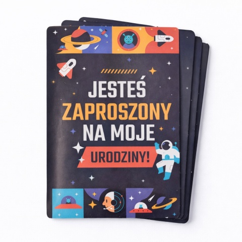 ZAPROSZENIA NA URODZINY KOSMICZNE 5szt. ZAPROSZENIA DLA DZIECI