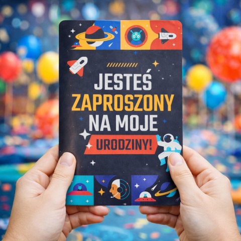 ZAPROSZENIA NA URODZINY KOSMICZNE 5szt. ZAPROSZENIA DLA DZIECI
