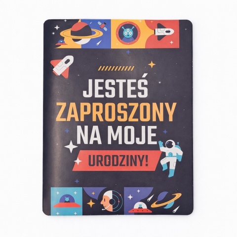 ZAPROSZENIA NA URODZINY KOSMICZNE 5szt. ZAPROSZENIA DLA DZIECI