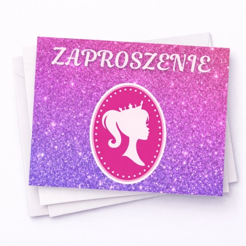 ZAPROSZENIA NA URODZINY PRINCESS 5szt. ZAPROSZENIA Z KSIĘŻNICZKĄ