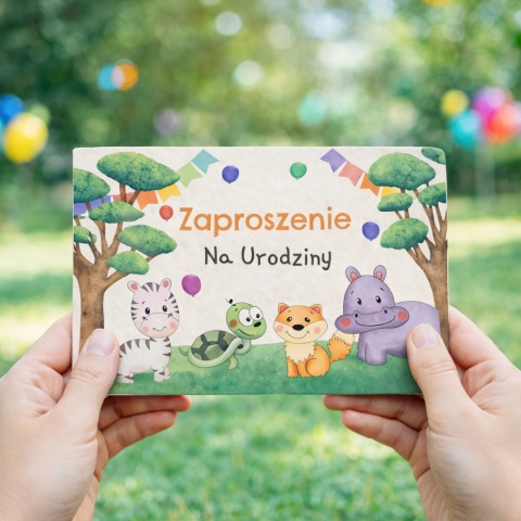 ZAPROSZENIA NA URODZINY LEŚNE ZWIERZĘTA 5szt. ZAPROSZENIA DLA DZIECI