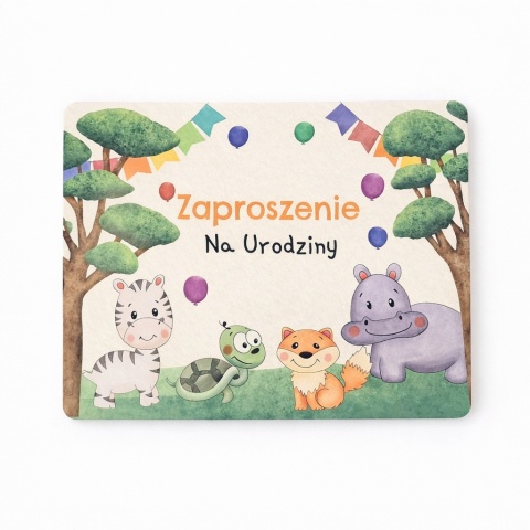 ZAPROSZENIA NA URODZINY LEŚNE ZWIERZĘTA 5szt. ZAPROSZENIA DLA DZIECI