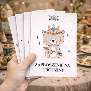 ZAPROSZENIA NA URODZINY MIŚ 5szt. ZAPROSZENIA DLA DZIECI