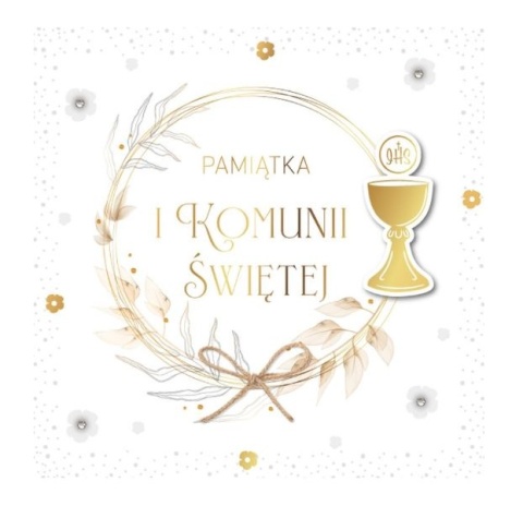 14 KARTKA KOMUNIJNA Z ŻYCZENIAMI ZDOBIONA
