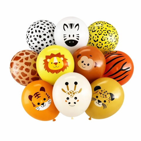 BALONY LATEKSOWE SAFARI 30cm 10szt. BALONY ZWIERZĘTA