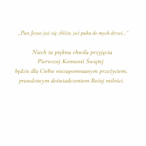 152 KARTKA KOMUNIJNA Z ŻYCZENIAMI I MOTTO