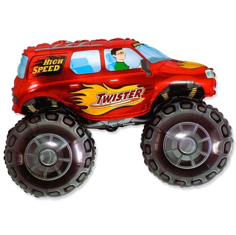 BALON FOLIOWY CZERWONY MONSTER TRUCK 96cm MOTO PARTY