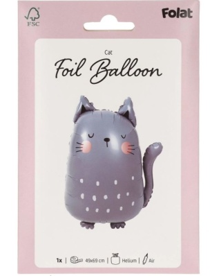 BALON FOLIOWY SZARY KOT 69cm BALON KOTEK