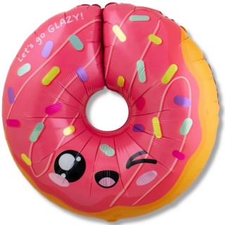BALON KOLOROWY DONUT 59cm BALON PĄCZEK KAWAII