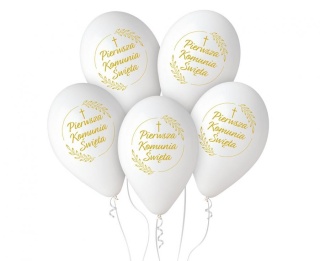 BALONY LATEKSOWE KOMUNIJNE 33cm 5szt. BALONY NA KOMUNIĘ