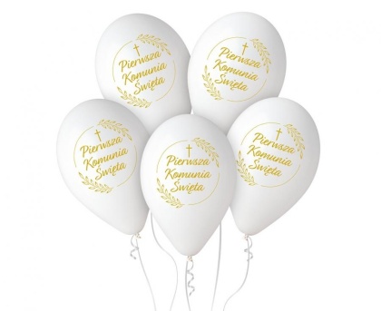BALONY LATEKSOWE KOMUNIJNE 33cm 5szt. BALONY NA KOMUNIĘ