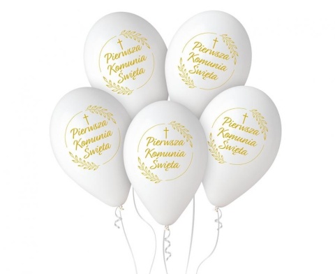BALONY LATEKSOWE KOMUNIJNE 33cm 5szt. BALONY NA KOMUNIĘ