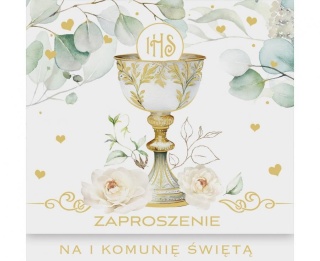 ZAPROSZENIA KOMUNIJNE KIELICH 5szt. ZAPROSZENIA NA KOMUNIĘ