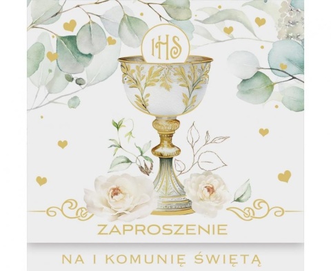 ZAPROSZENIA KOMUNIJNE KIELICH 5szt. ZAPROSZENIA NA KOMUNIĘ