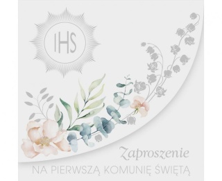 ZAPROSZENIA KOMUNIJNE KWIATY 5szt. ZAPROSZENIA NA KOMUNIĘ