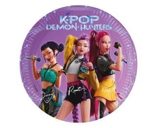 ZESTAW K-POP DEMON HUNTERS TALERZYKI KUBECZKI JEDNORAZOWE