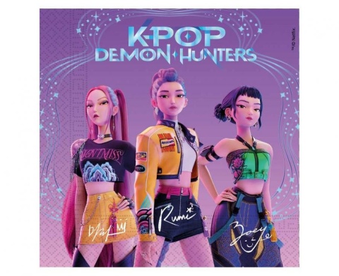 ZESTAW K-POP DEMON HUNTERS TALERZYKI KUBECZKI JEDNORAZOWE