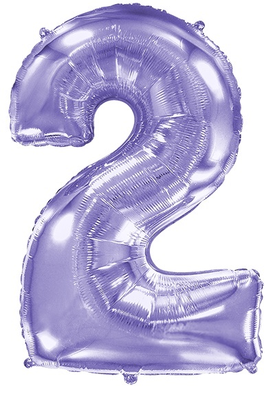 BALON FOLIOWY CYFRA 2 FIOLETOWA 102cm URODZINY ROCZNICA