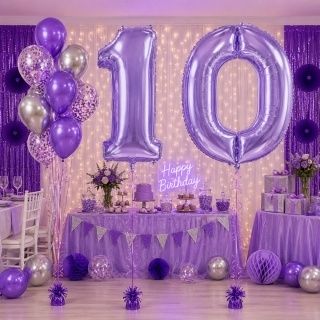 BALON FOLIOWY CYFRA 1 FIOLETOWA 102cm URODZINY ROCZNICA