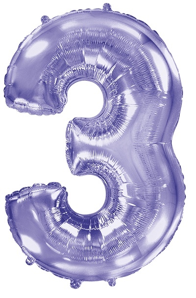 BALON FOLIOWY CYFRA 3 FIOLETOWA 102cm URODZINY ROCZNICA