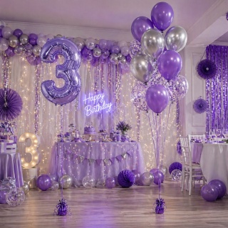 BALON FOLIOWY CYFRA 3 FIOLETOWA 102cm URODZINY ROCZNICA