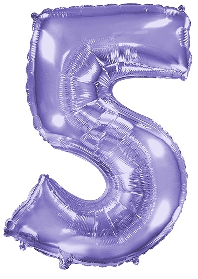 BALON FOLIOWY CYFRA 5 FIOLETOWA 102cm URODZINY ROCZNICA