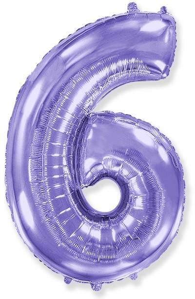 BALON FOLIOWY CYFRA 6 FIOLETOWA 102cm URODZINY ROCZNICA