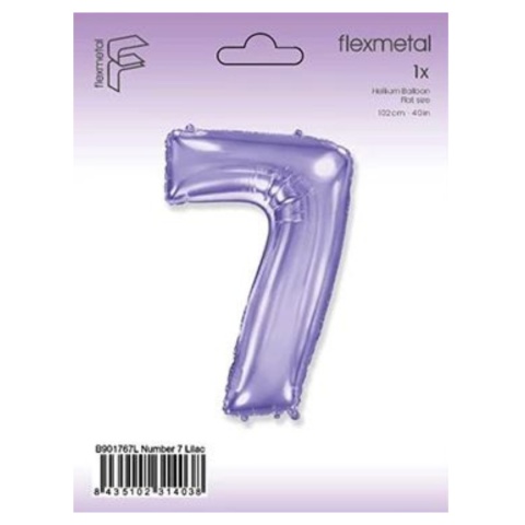 BALON FOLIOWY CYFRA 7 FIOLETOWA 102cm URODZINY ROCZNICA