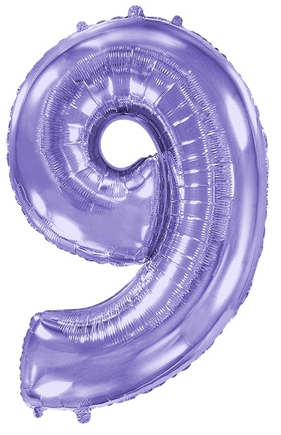 BALON FOLIOWY CYFRA 9 FIOLETOWA 102cm URODZINY ROCZNICA